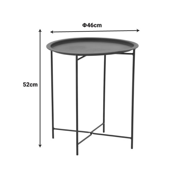 152 000067 3 2 Set Dapper-Caius pakoworld set of 3 black metal-black pe D46x52cmOutdoor furniture > Garden food table