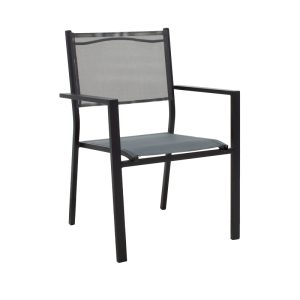 152 000084 4 2 Dining table Nares-Moly A set of 5 pakoworld anthracite-black aluminum and plywood in natural color 140x80x72.5cmOutdoor furniture > Garden food table