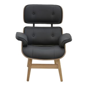 167 000017 3 3 Relax armchair Mirto pakoworld solid wood walnut-PU black 80x80x96.5cmSPRING OFFERS