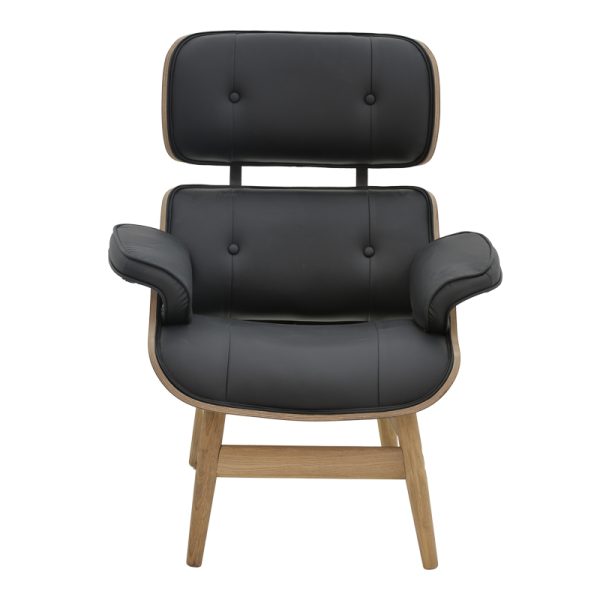 167 000017 3 3 Relax armchair Mirto pakoworld solid wood walnut-PU black 80x80x96.5cmSPRING OFFERS