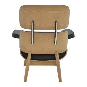 167 000017 4 3 Relax armchair Mirto pakoworld solid wood walnut-PU black 80x80x96.5cmSPRING OFFERS