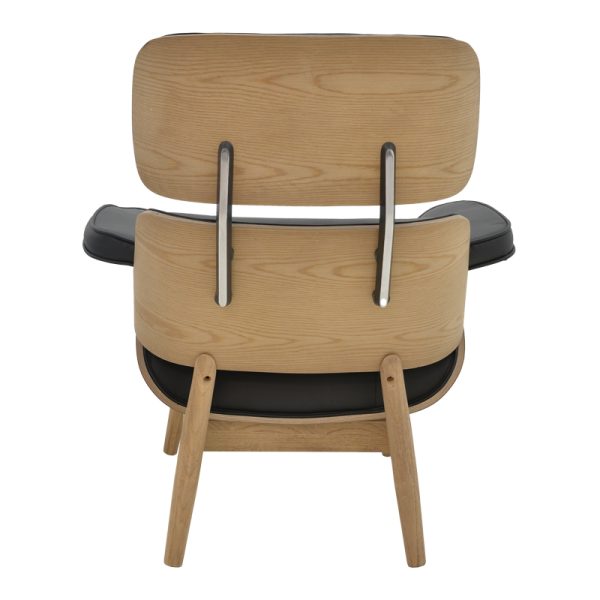 167 000017 4 3 Relax armchair Mirto pakoworld solid wood walnut-PU black 80x80x96.5cmSPRING OFFERS