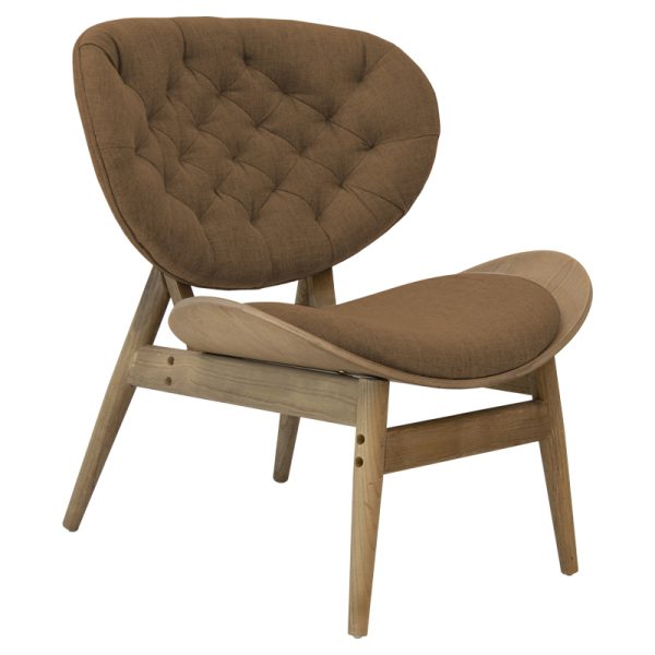 167 000019 11 Relax armchair Udalle pakoworld solid walnut wood-brown fabric 77x70x82cmSPRING OFFERS