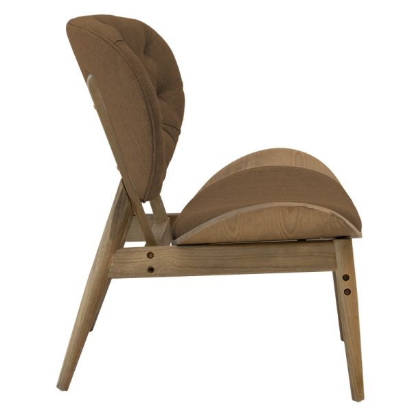 167 000019 3 8 Relax armchair Udalle pakoworld solid walnut wood-brown fabric 77x70x82cmSPRING OFFERS