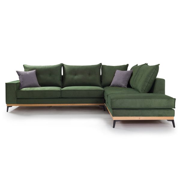 168 000001 2 2 Corner sofa Luxury II pakoworld left corner cypress-carbon fabric 290x235x95cmIndoor furniture > Sofas & Armchairs - Pre Order