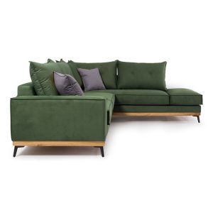 168 000001 3 2 Corner sofa Luxury II pakoworld left corner cypress-carbon fabric 290x235x95cmIndoor furniture > Sofas & Armchairs - Pre Order