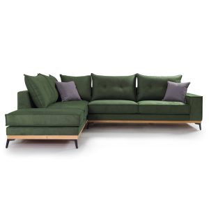 168 000002 2 2 Corner sofa Luxury II pakoworld right corner cypress-carbon fabric 290x235x95cmIndoor furniture > Sofas & Armchairs - Pre Order