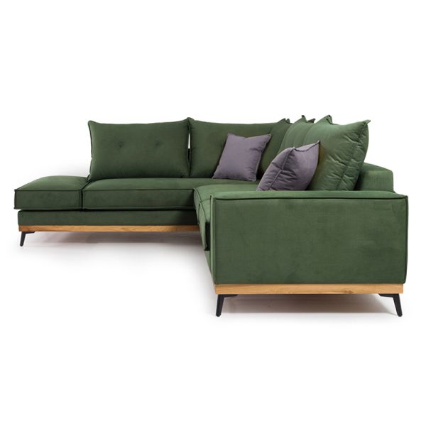 168 000002 3 2 Corner sofa Luxury II pakoworld right corner cypress-carbon fabric 290x235x95cmIndoor furniture > Sofas & Armchairs - Pre Order