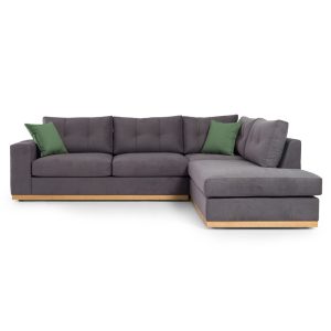 168 000003 2 3 Corner sofa Boston pakoworld left corner fabric dark grey-dark green 280x225x90cmIndoor furniture > Sofas & Armchairs - Pre Order