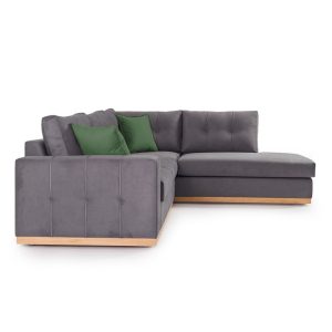 168 000003 3 3 Corner sofa Boston pakoworld left corner fabric dark grey-dark green 280x225x90cmIndoor furniture > Sofas & Armchairs - Pre Order