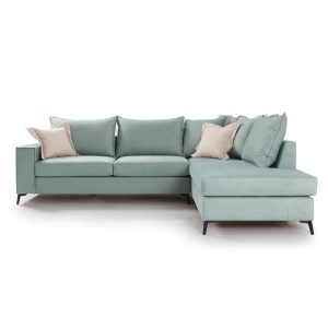 168 000005 2 2 Corner sofa Boston pakoworld left corner fabric ciel-cream 290x235x95cmIndoor furniture > Sofas & Armchairs - Pre Order