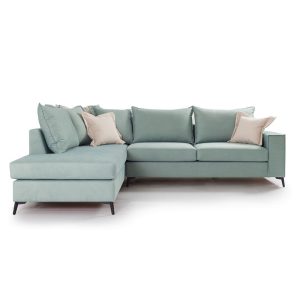 168 000006 2 2 Corner sofa Romantic pakoworld right corner fabric Ciel-Cream 290x235x95cmIndoor furniture > Sofas & Armchairs - Pre Order