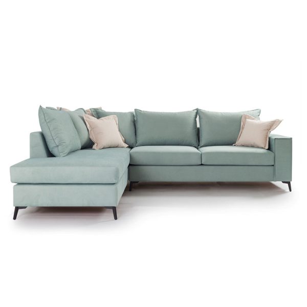 168 000006 2 2 Corner sofa Romantic pakoworld right corner fabric Ciel-Cream 290x235x95cmIndoor furniture > Sofas & Armchairs - Pre Order