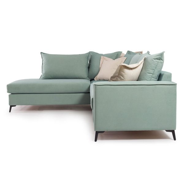 168 000006 3 2 Corner sofa Romantic pakoworld right corner fabric Ciel-Cream 290x235x95cmIndoor furniture > Sofas & Armchairs - Pre Order