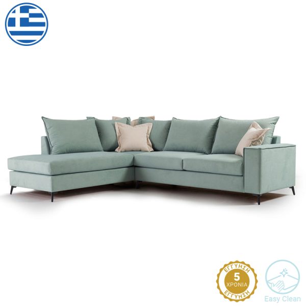 168 000006 5 Corner sofa Romantic pakoworld right corner fabric Ciel-Cream 290x235x95cmIndoor furniture > Sofas & Armchairs - Pre Order