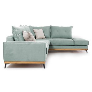 168 000007 2 4 Corner sofa Luxury II pakoworld left corner fabric ciel-cream 290x235x95cmIndoor furniture > Cornered sofas