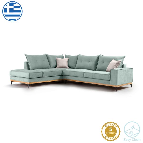 168 000008 4 Corner sofa Luxury II pakoworld right corner fabric ciel-cream 290x235x95cmIndoor furniture > Sofas & Armchairs - Pre Order