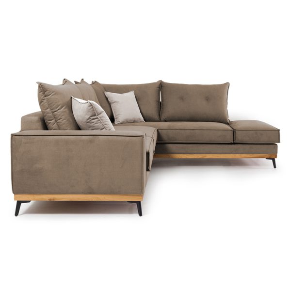 168 000009 2 2 Corner sofa Luxury II pakoworld left corner fabric mocha-cream 290x235x95cmIndoor furniture > Sofas & Armchairs - Pre Order