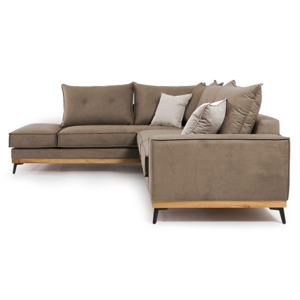 168 000010 2 2 Corner sofa Luxury II pakoworld right corner fabric mocha-cream 290x235x95cmIndoor furniture > Sofas & Armchairs - Pre Order