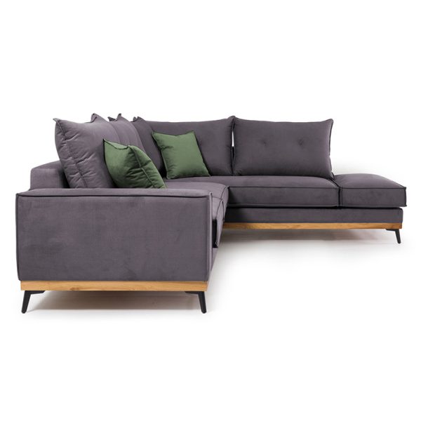 168 000011 2 2 Corner sofa Luxury II pakoworld left corner fabric dark grey-dark green 290x235x95cmIndoor furniture > Sofas & Armchairs - Pre Order