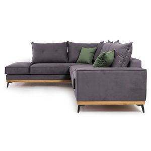 168 000012 2 2 Corner sofa Luxury II pakoworld right corner fabric dark grey-dark green 290x235x95cmIndoor furniture > Sofas & Armchairs - Pre Order