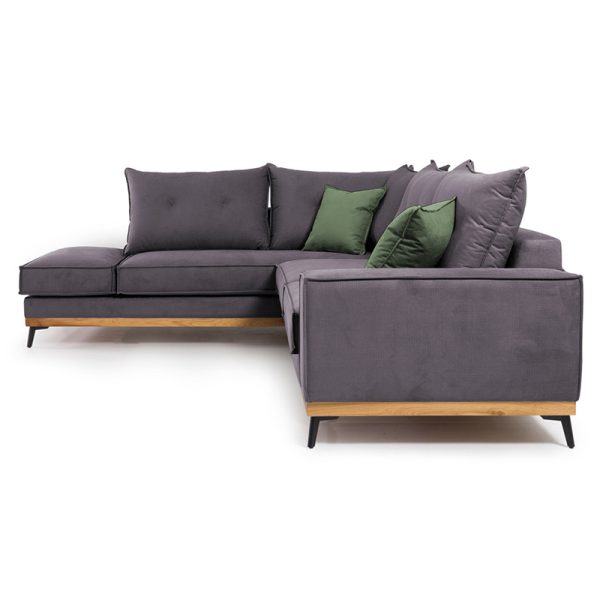 168 000012 2 2 Corner sofa Luxury II pakoworld right corner fabric dark grey-dark green 290x235x95cmIndoor furniture > Sofas & Armchairs - Pre Order