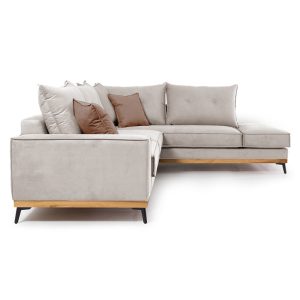 168 000015 2 4 Corner sofa Luxury II pakoworld left corner fabric cream-mocha 290x235x95cmIndoor furniture > Sofas & Armchairs - Pre Order