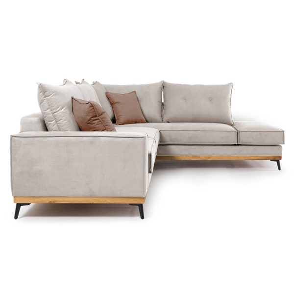 168 000015 2 4 Corner sofa Luxury II pakoworld left corner fabric cream-mocha 290x235x95cmIndoor furniture > Sofas & Armchairs - Pre Order