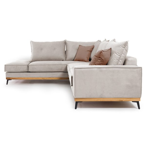 168 000016 2 2 Corner sofa Luxury II pakoworld right corner fabric creamt-mocha 290x235x95cmIndoor furniture > Cornered sofas
