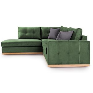 168 000018 2 2 Corner sofa Boston pakoworld right corner fabric dark green-dark grey 280x225x90cmIndoor furniture > Cornered sofas