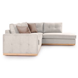 168 000019 2 2 Corner sofa Boston pakoworld left corner fabric cream-mocha 280x225x90cmIndoor furniture > Sofas & Armchairs - Pre Order