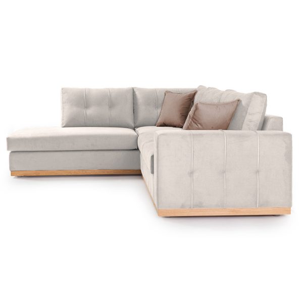 168 000020 2 2 Corner sofa Boston pakoworld right corner fabric cream-mocha 280x225x90cmIndoor furniture > Sofas & Armchairs - Pre Order