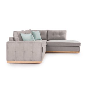168 000021 2 2 Corner sofa Boston pakoworld left corner fabric elephant-ciel 280x225x90cmIndoor furniture > Sofas & Armchairs - Pre Order