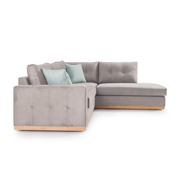 168 000021 2 2 Corner sofa Boston pakoworld left corner fabric elephant-ciel 280x225x90cmIndoor furniture > Sofas & Armchairs - Pre Order