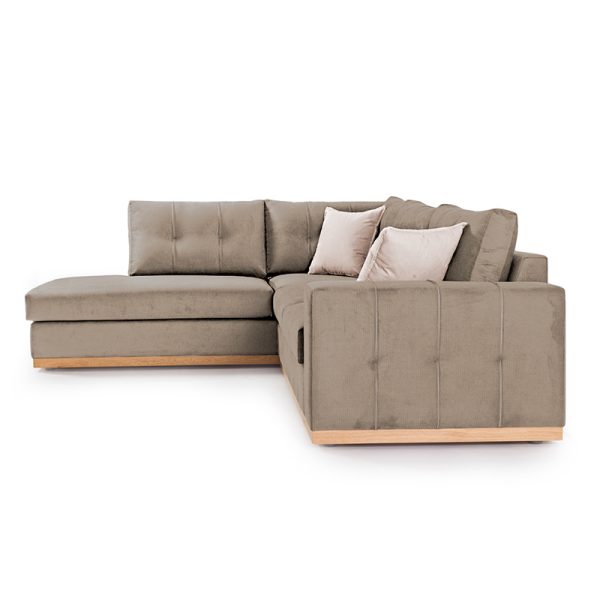 168 000024 2 2 Corner sofa Boston pakoworld right corner fabric mocha-cream 280x225x90cmIndoor furniture > Sofas & Armchairs - Pre Order