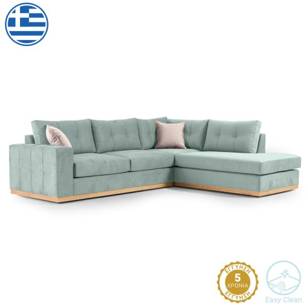 168 000025 4 Corner sofa Boston pakoworld left corner fabric ciel-cream 280x225x90cmIndoor furniture > Sofas & Armchairs - Pre Order