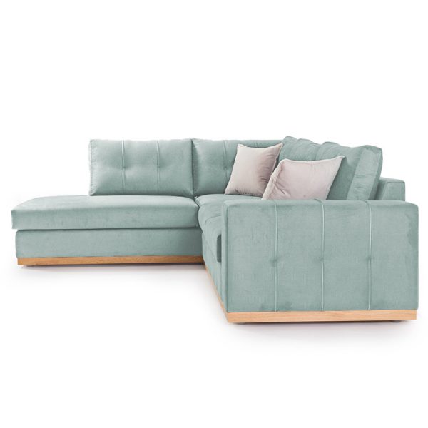 168 000026 2 2 Corner sofa Boston pakoworld right corner fabric ciel-cream 280x225x90cmIndoor furniture > Sofas & Armchairs - Pre Order