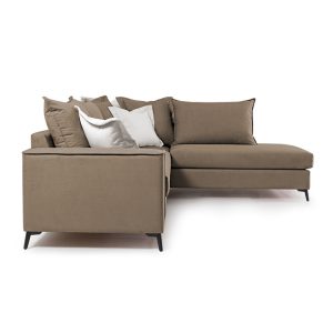 168 000027 2 2 Corner sofa Boston pakoworld left corner fabric mocha-cream 290x235x95cmIndoor furniture > Sofas & Armchairs - Pre Order