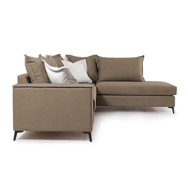168 000027 2 2 Corner sofa Boston pakoworld left corner fabric mocha-cream 290x235x95cmIndoor furniture > Sofas & Armchairs - Pre Order