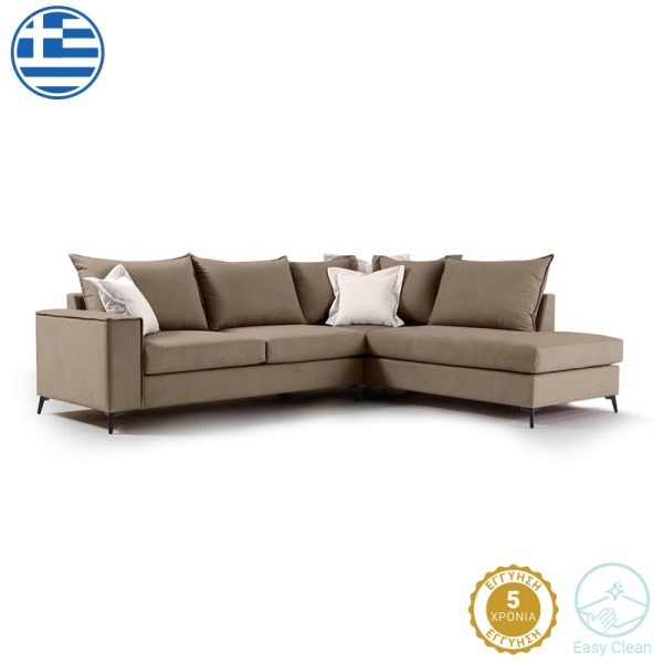 168 000027 4 Corner sofa Boston pakoworld left corner fabric mocha-cream 290x235x95cmIndoor furniture > Sofas & Armchairs - Pre Order