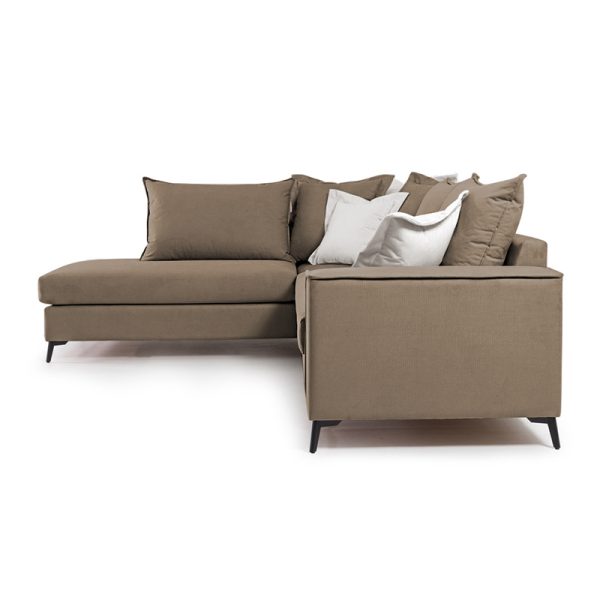 168 000028 2 2 Corner sofa Boston pakoworld right corner fabric mocha-cream 290x235x95cmIndoor furniture > Sofas & Armchairs - Pre Order