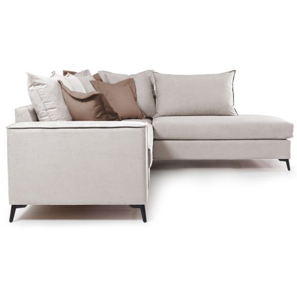 168 000029 2 2 Corner sofa Romantic pakoworld left corner fabric cream-mocha 290x235x95cmIndoor furniture > Sofas & Armchairs - Pre Order