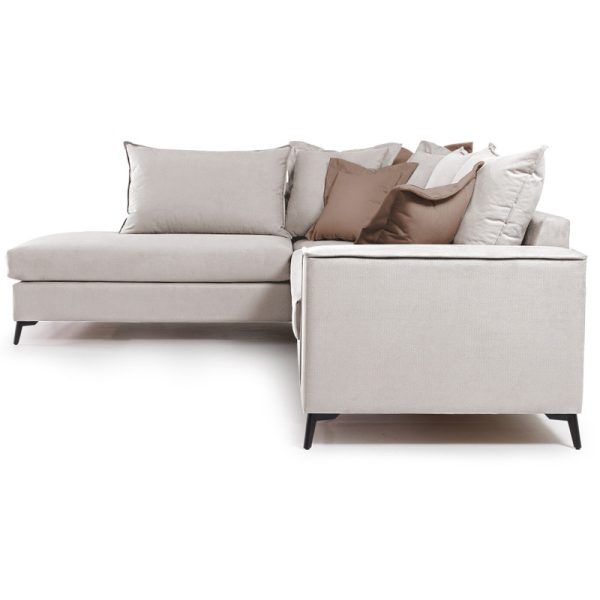 168 000030 2 2 Corner sofa Boston pakoworld right corner fabric cream-mocha 290x235x95cmIndoor furniture > Sofas & Armchairs - Pre Order