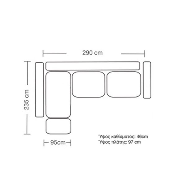 168 000030 3 2 Corner sofa Boston pakoworld right corner fabric cream-mocha 290x235x95cmIndoor furniture > Sofas & Armchairs - Pre Order