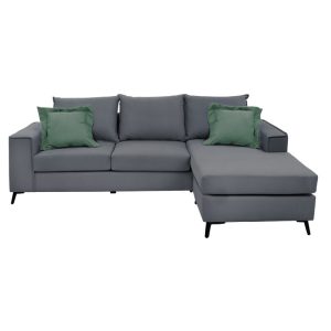 168 000038 2 3 Corner sofa Fabulous pakoworld reversible charcoal-cypress fabric 240x165x95cmIndoor furniture > Cornered sofas