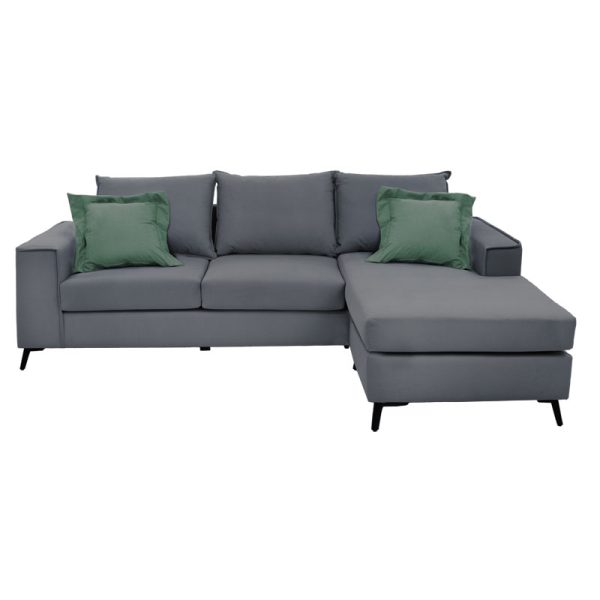 168 000038 2 3 Corner sofa Fabulous pakoworld reversible charcoal-cypress fabric 240x165x95cmIndoor furniture > Cornered sofas