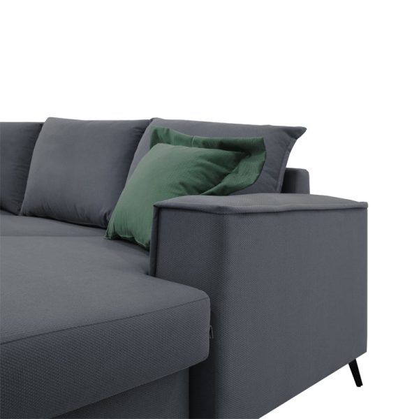 168 000038 4 3 Corner sofa Fabulous pakoworld reversible charcoal-cypress fabric 240x165x95cmIndoor furniture > Cornered sofas