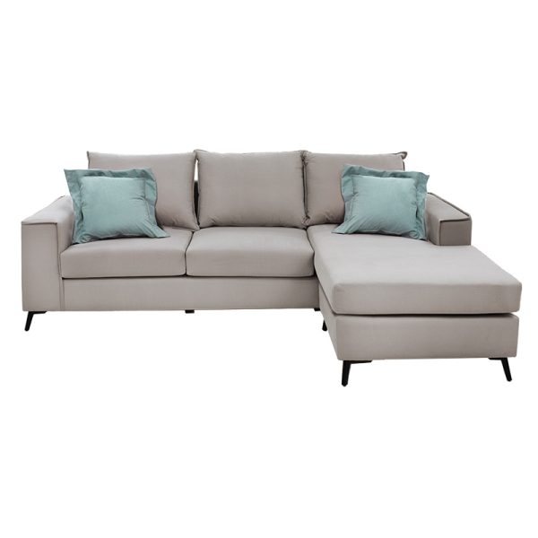 168 000039 2 2 Corner sofa Fabulous pakoworld reversible fabric elephant-ciel 240x165x95cmIndoor furniture > Sofas & Armchairs - Pre Order