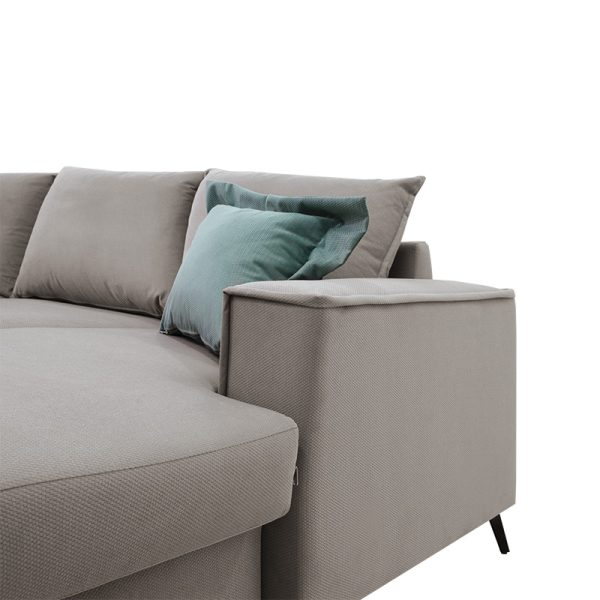 168 000039 4 2 Corner sofa Fabulous pakoworld reversible fabric elephant-ciel 240x165x95cmIndoor furniture > Sofas & Armchairs - Pre Order