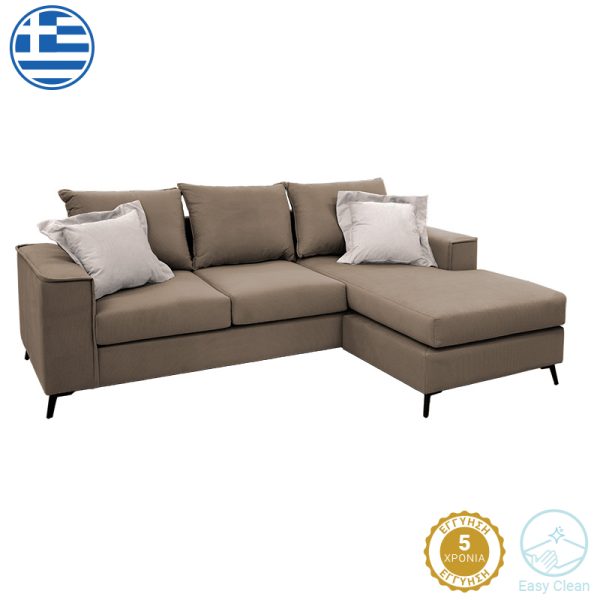 168 000040 7 Corner sofa Fabulous pakoworld reversible fabric mocha-cream240x165x95cmIndoor furniture > Cornered sofas